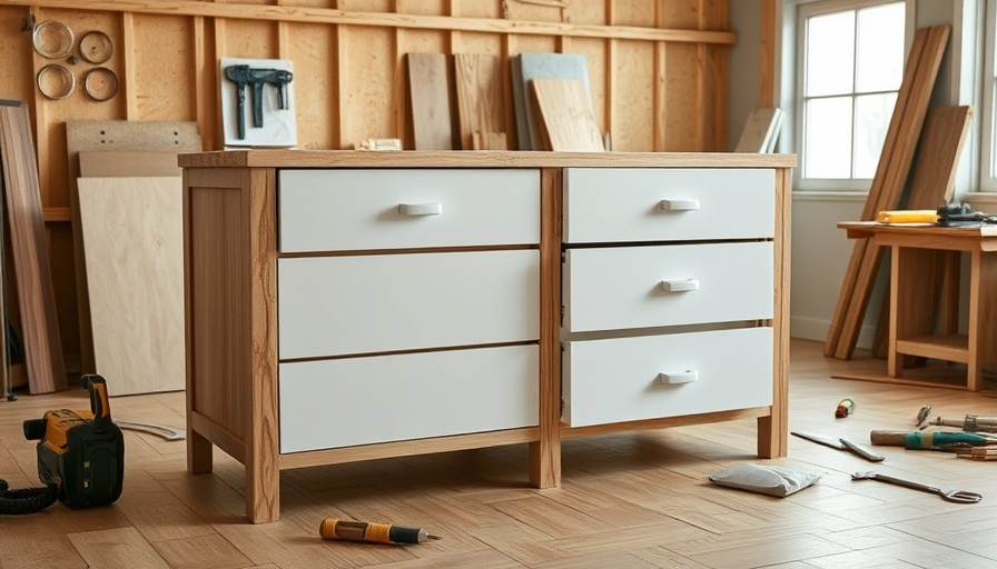 Unfinished cabinet showing drawer assembly in workshop, easiest way to build drawers