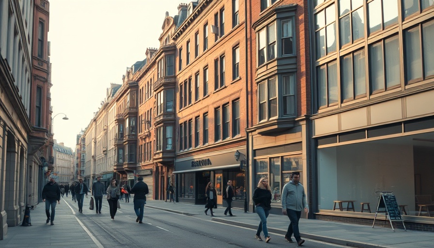 Urban street scene with historic architecture, Virginia.