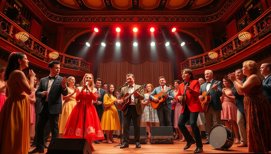 Vibrant stage scene for 2025 Tony Awards Predictions.