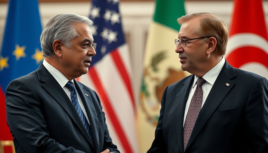 Two leaders discussing amidst deal negotiations.
