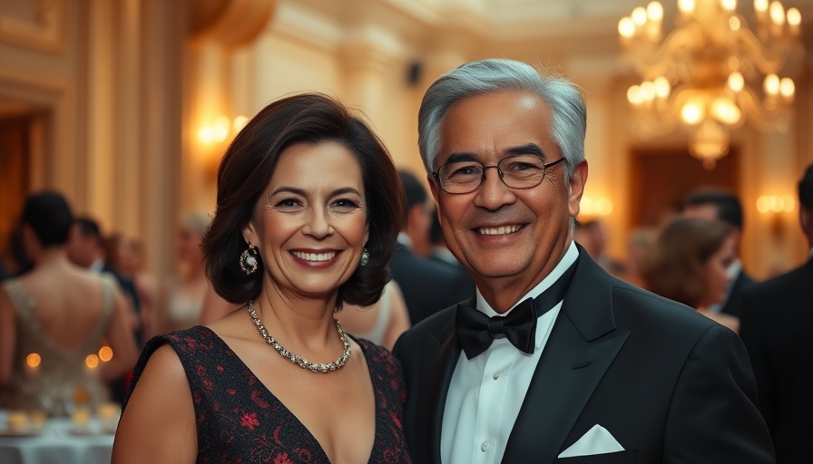 Elegant couple attending event related to Jimmy Buffett estate trustee lawsuit.