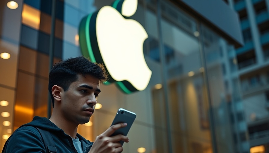 Apple Store with person using smartphone, iOS 19 new features