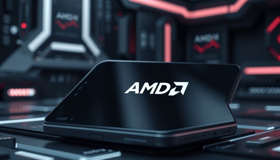 Sleek smartphone displaying AMD logo, representing AMD AI hardware acquisition.