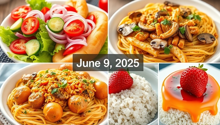 Weekly meal plan for June 9, 2025: colorful dish collage.
