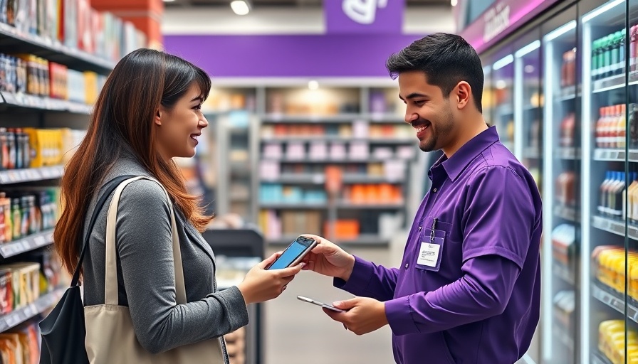 Business startup funding with digital payment in a store setting.