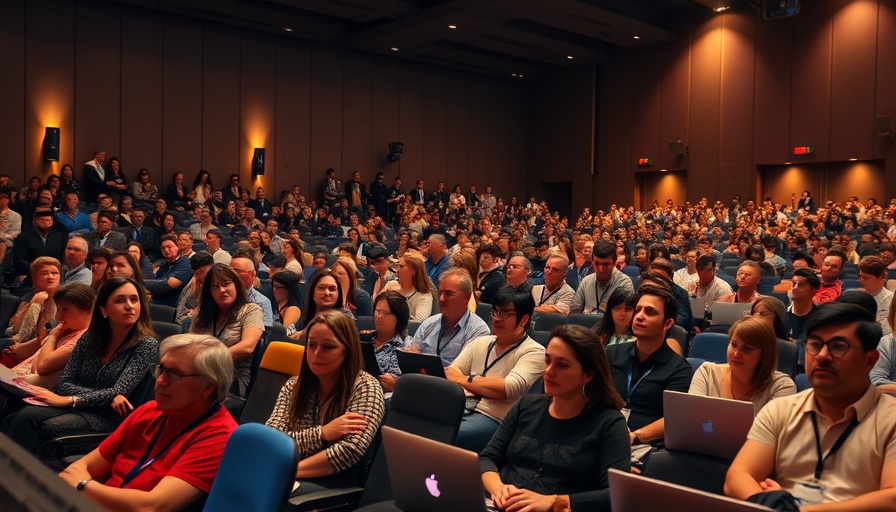 TechCrunch Sessions AI audience in a modern auditorium, engaged.