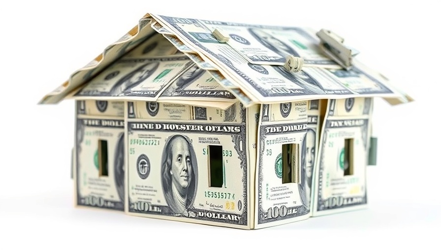Symbolic house of 100 dollar bills representing cash payment in real estate.