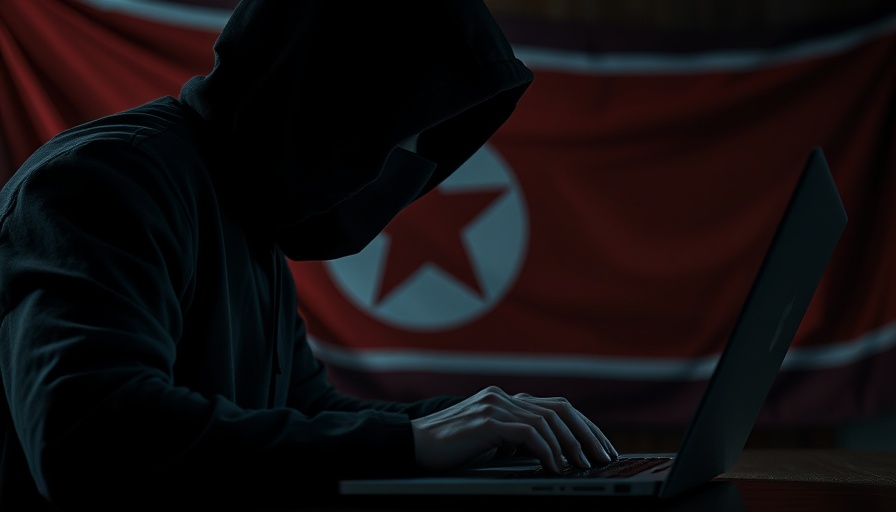 Shadowy figure symbolizing North Korean cyber threats in cryptocurrency.