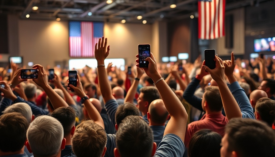 Enthusiastic crowd at a public event with vibrant atmosphere.