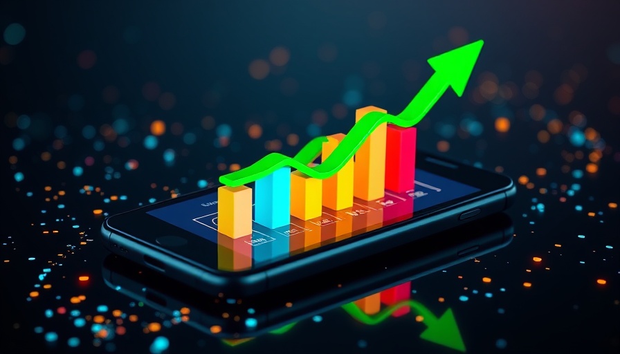 Visualizing S&P 500 growth on a smartphone display.