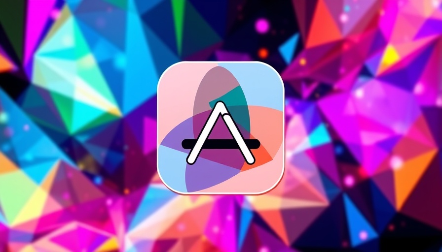 Abstract Apple App Store icon with vibrant colors and dynamic shapes
