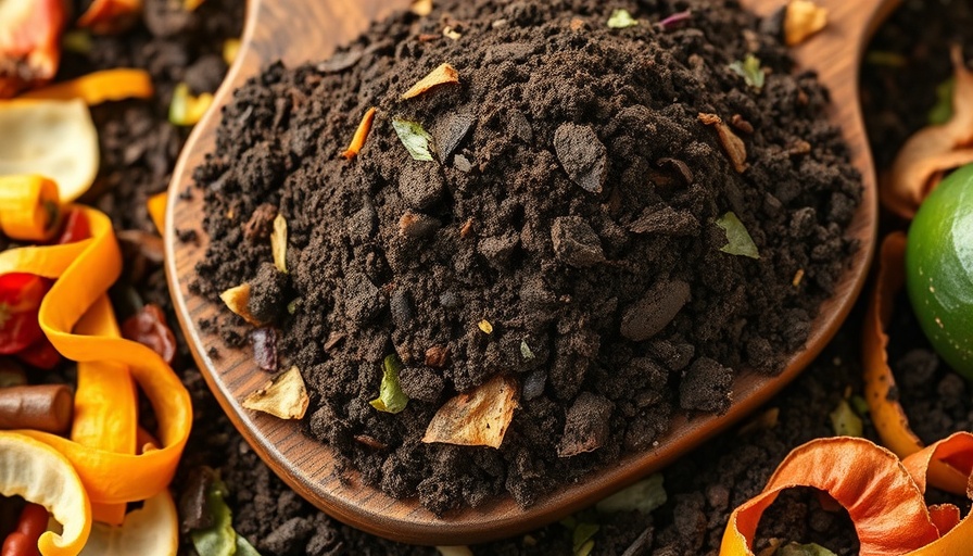 Composting process with soil and food scraps.