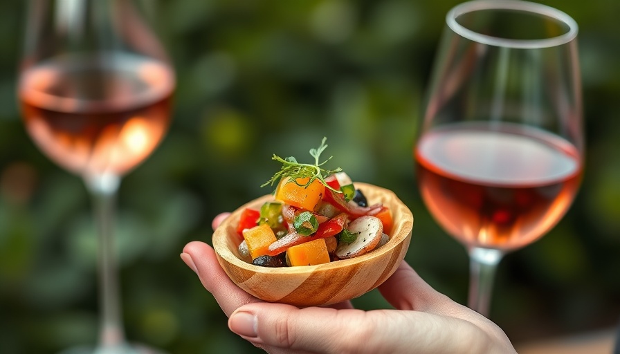 Livermore Valley wine competition appetizer with rosé wine.