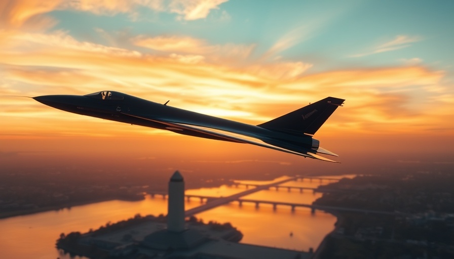 Supersonic jet over Washington Monument, sunset sky.