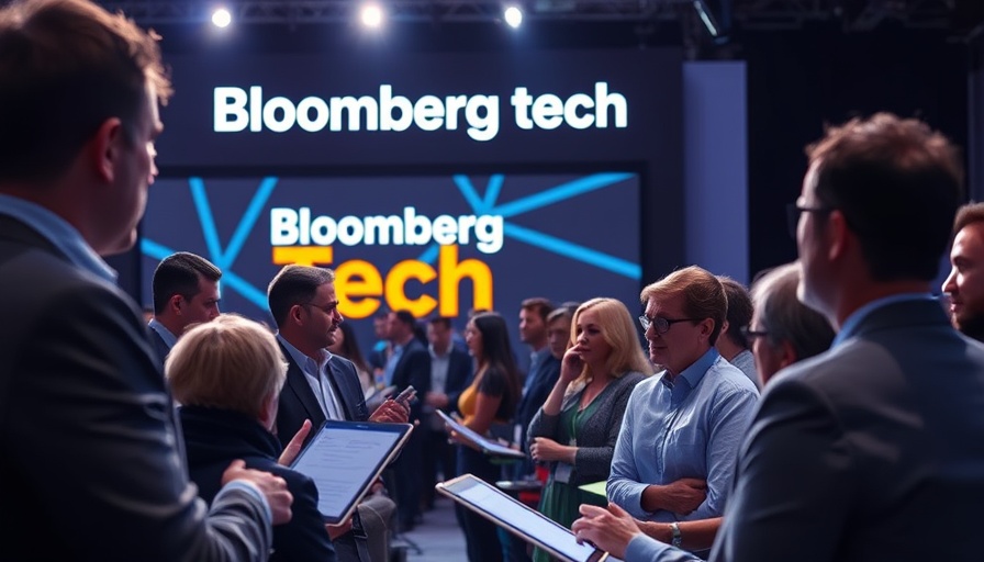 Business professionals on stage at Bloomberg Tech event discussing pivotal year for Meta's augmented reality.