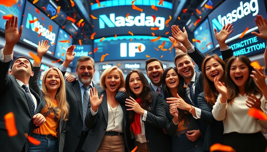 Omada Health IPO celebration with executives and confetti at Nasdaq.