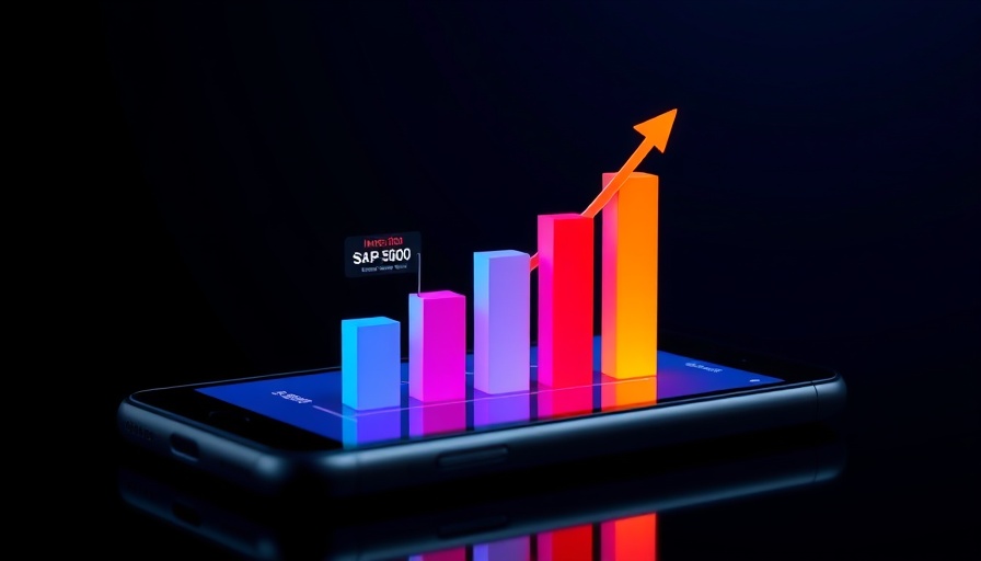 Insider Trading Insights: 3D bar graph on smartphone with S&P 500 and InvestingPro.
