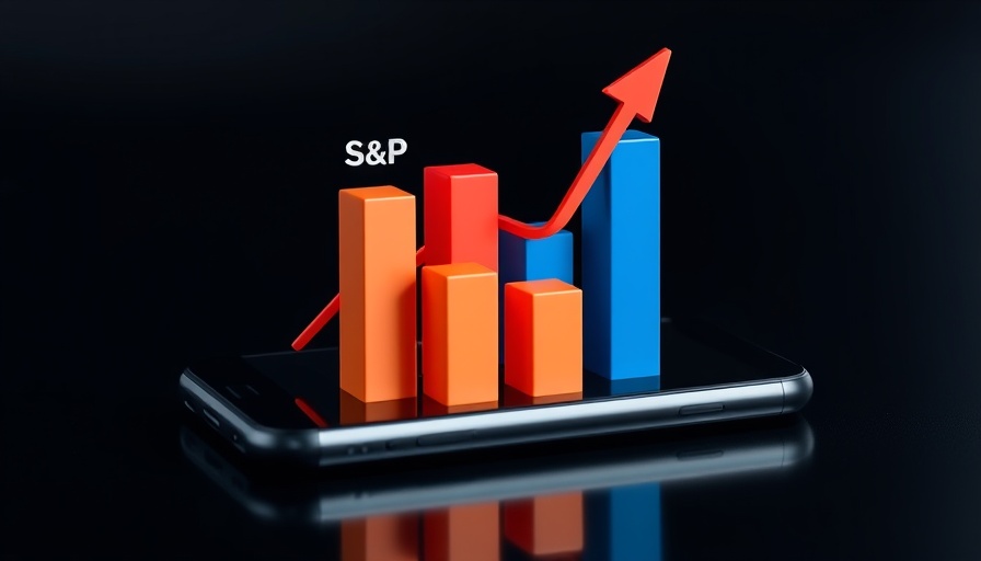 EchoStar bankruptcy filing illustration with S&P 500 graph on phone.
