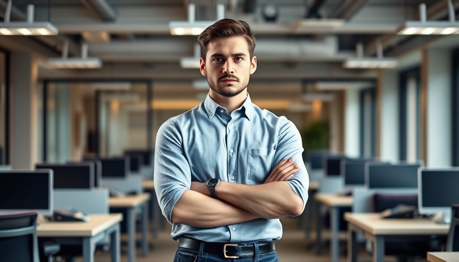 Confident entrepreneur in modern office reflecting on founding a successful business startup.