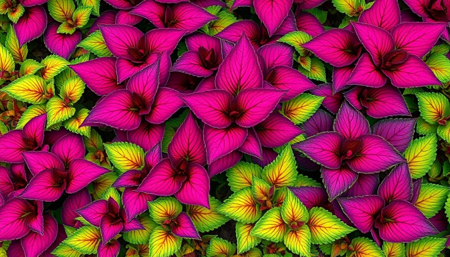 Colorful coleus plants in a garden bed, vibrant gardening tips.