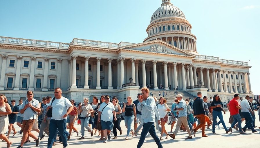 People near U.S. Capitol discussing corporate tax changes