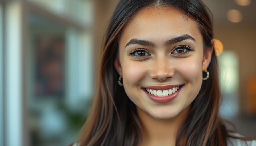 Woman smiling, representing corporate culture hiring strategies concept.