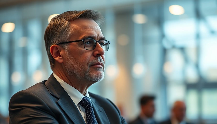 Middle-aged man, attentive in a meeting, South Korean conservatives context.