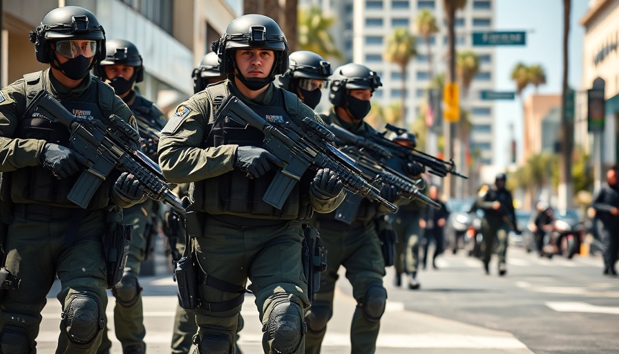 Trump military deployment LA scene with California National Guard.