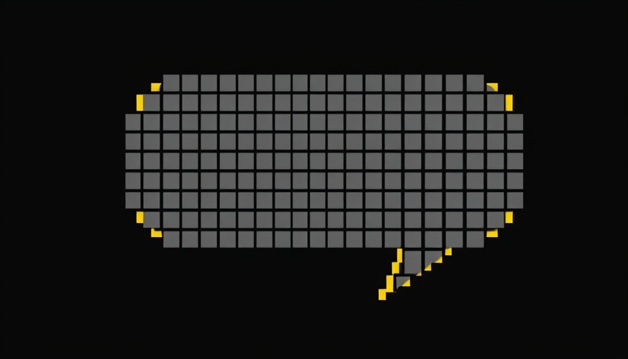 Pixelated speech bubble in grayscale, investing in socially taboo products theme.