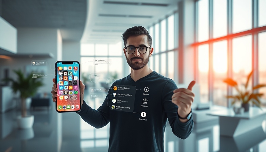 Apple's iOS 26 redesign features displayed in a futuristic showcase