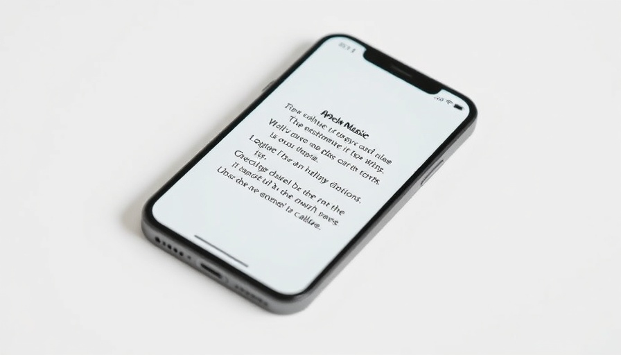 iPhone displaying Apple Music new features with lyrics on screen.