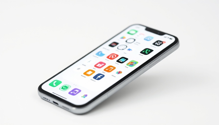Sleek modern smartphone displaying iOS 26 interface.