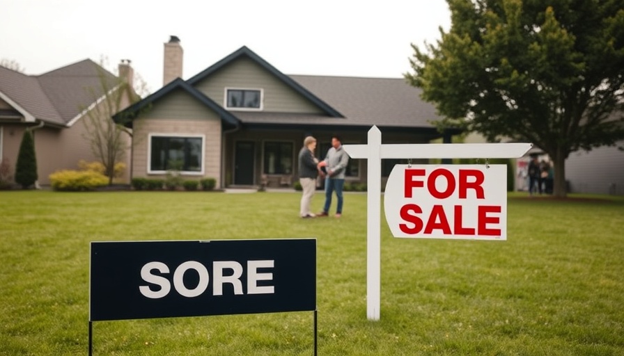 Modern house for sale with people discussing the purchase, representing home affordability on a $100k salary.