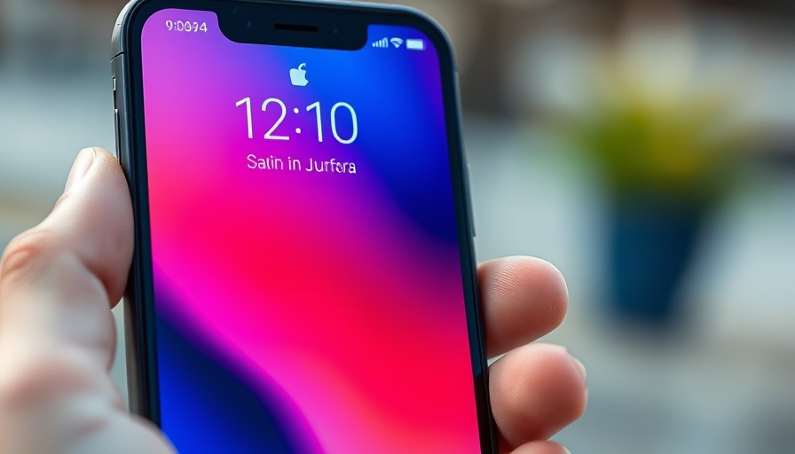 AI-powered Siri updates on a colorful smartphone screen held in hand.