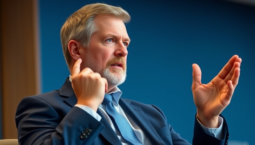 Man in blue suit discussing at conference, OpenAI $10 billion revenue