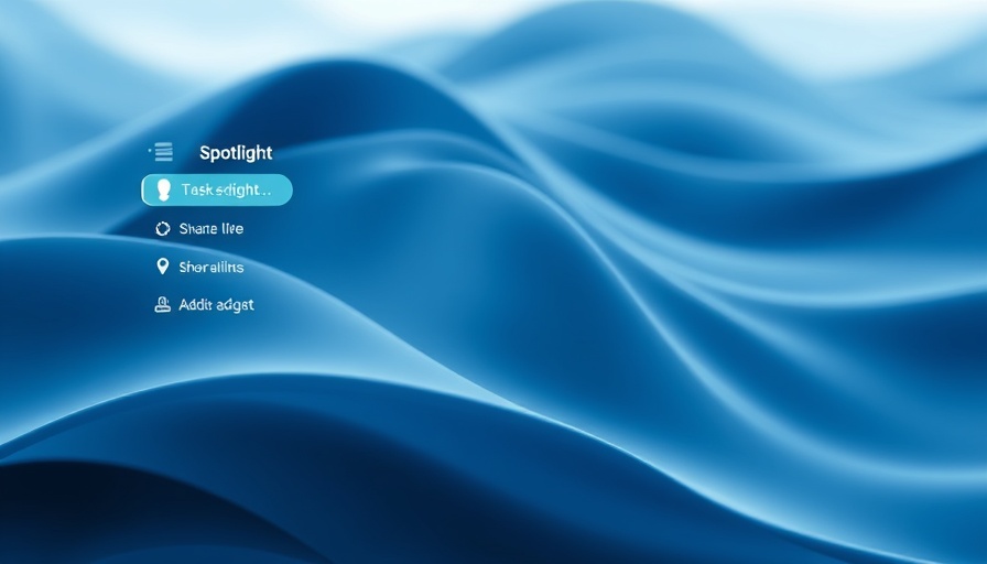 Apple Spotlight Upgrade interface showing task list addition on a gradient background.