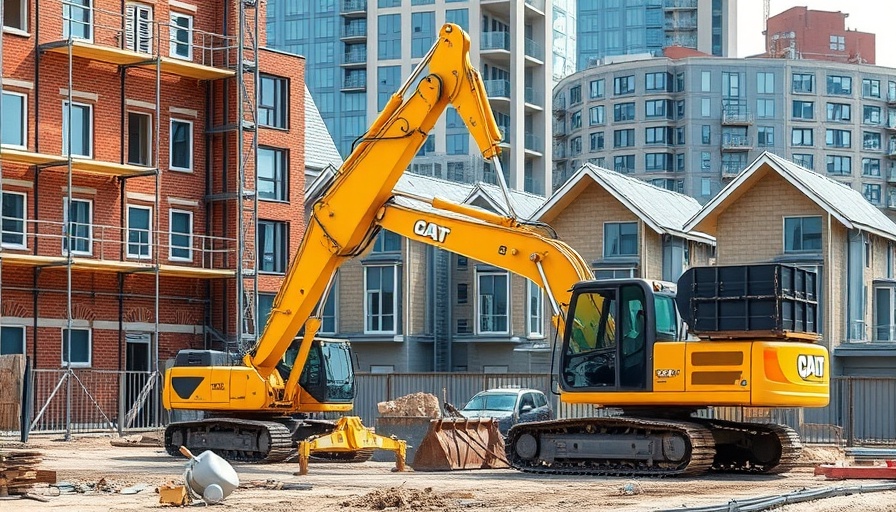 Construction site with machinery for housing bank financing