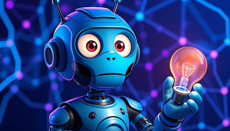 AI healthcare innovation represented by a blue robot.