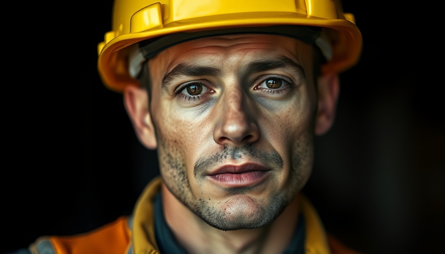 Worker in a hard hat with a neutral expression, EU Just Transition Fund.