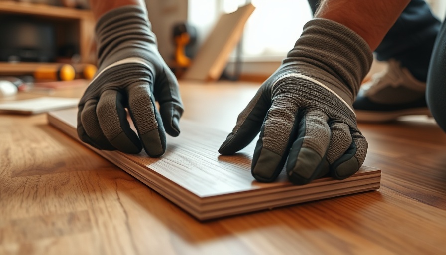 Close-up of installing laminate flooring for cost-effective home improvements.