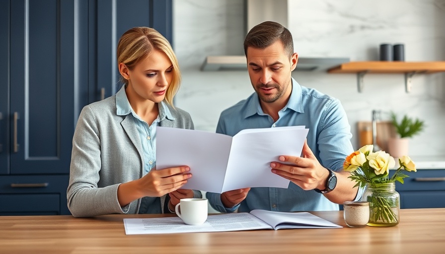Couple discusses low home appraisal solutions at kitchen table.