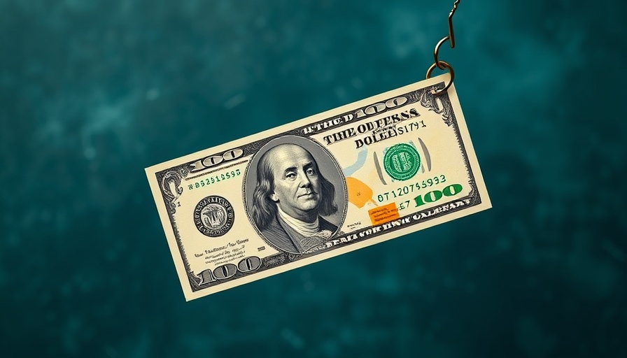 Dollar bill on hook symbolizing business startup funding opportunities.