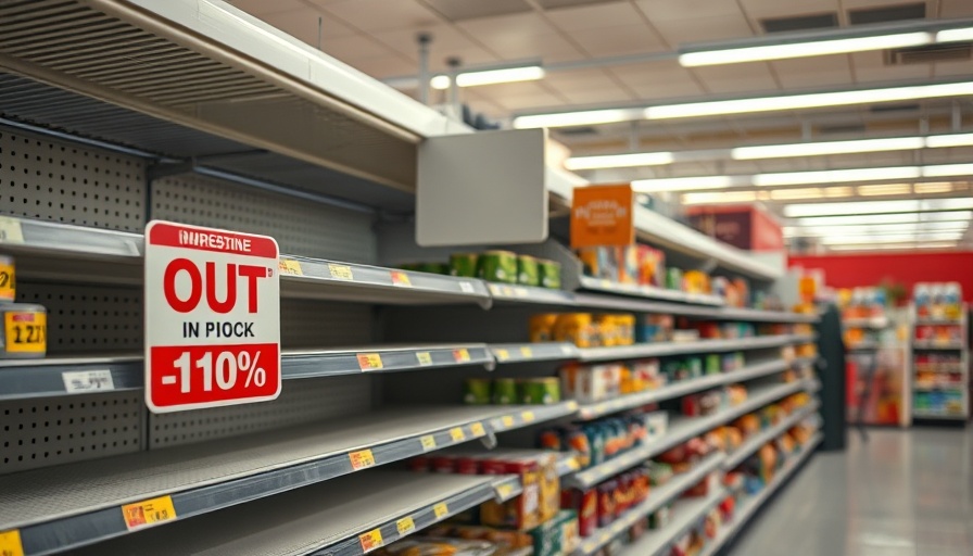 Grocery shelf empty due to cyberattack affecting availability.