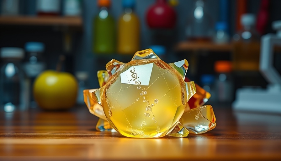 Apple Liquid Glass design pieces on modern wooden surface.