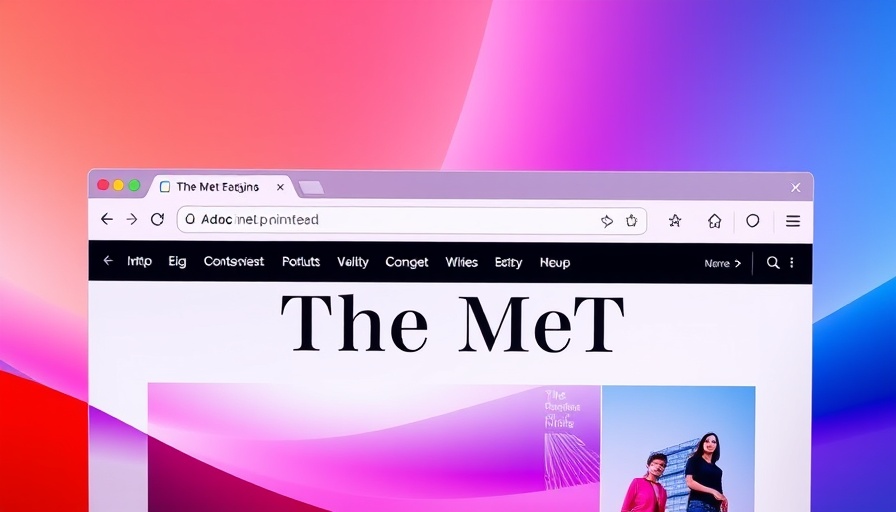 Modern browser interface featuring The Met website and colorful gradient, AI-first browser launch.