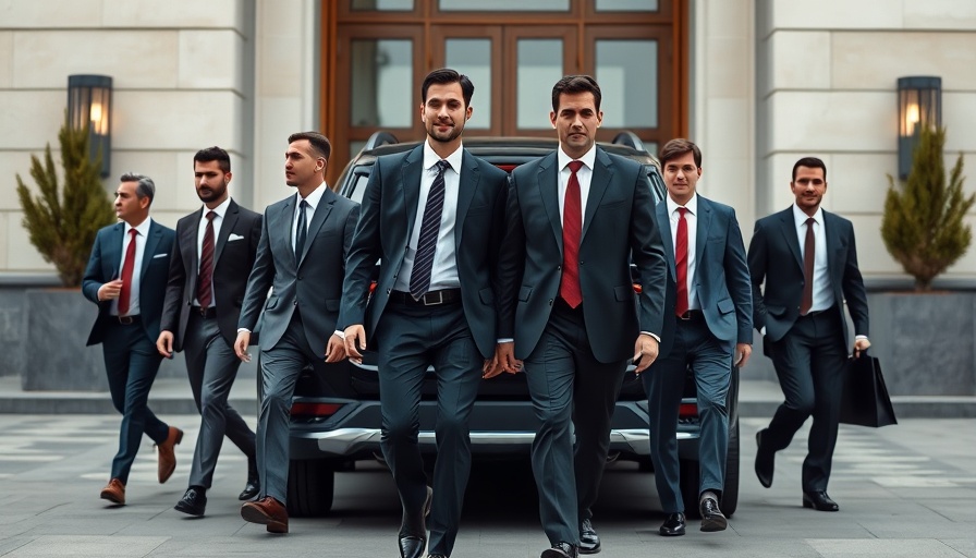 Business professionals in suits walking toward a vehicle, critical metals production.