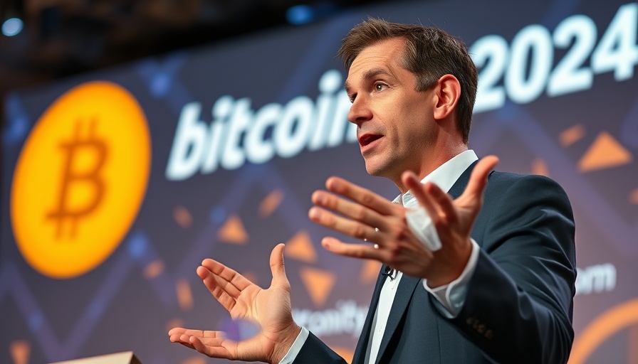 Speaker discussing Bitcoin treasury companies at a conference.