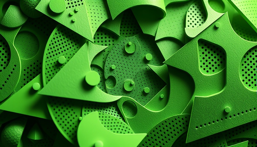 Abstract green geometric design, TechCrunch Europe Commitment theme.
