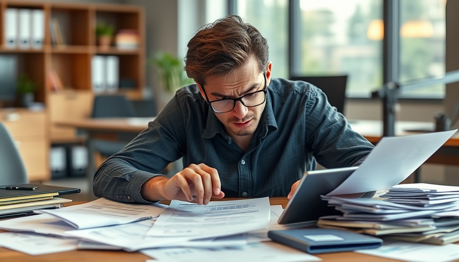 Stressed person handling finances, related to debt consolidation loans without a job.