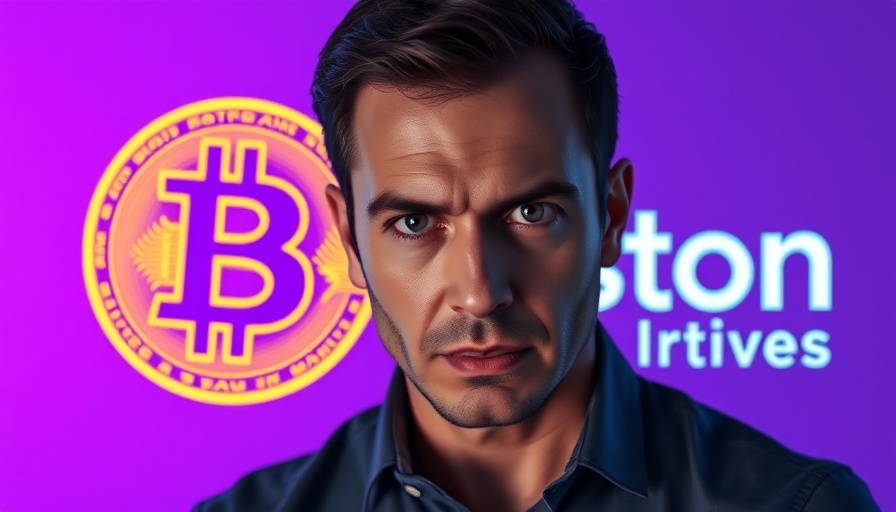 Anthony Pompliano Bitcoin Buying Vehicle - Man with Bitcoin logo in purple background.